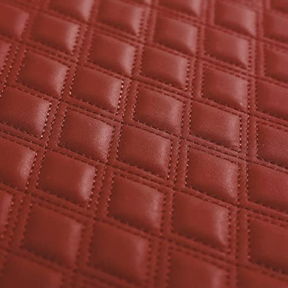 Car Floor Mats, Luxury Faux Leather Automotive Floor Mats All Weather for Cars Truck SUV (4 Pieces,Wine Red) - color: Burgundy