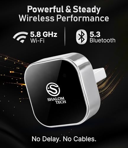 Wireless CarPlay Adapter Compatible with Apple and Android, 2 in 1 Wired to Wireless Adapter, 5.8GHz WiFi, Bluetooth 5.3, Plug and Play for Factory Wired CarPlay Cars - 2026 (Silver) - color: Silver