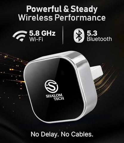 Wireless CarPlay Adapter Compatible with Apple and Android, 2 in 1 Wired to Wireless Adapter, 5.8GHz WiFi, Bluetooth 5.3, Plug and Play for Factory Wired CarPlay Cars - 2026 (Silver) - color: Silver