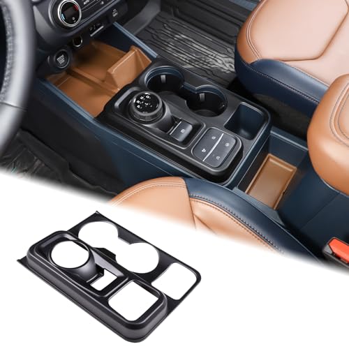 Aunginsy Central Control Gear Shift Box Panel Cover Trim Compatible Ford Maverick 2022 Gear Shift Panel Cover Car Gear Shift Knob Console Panel Trims Cup Holder Frame Interior Decoration Accessories - color: Matte Black