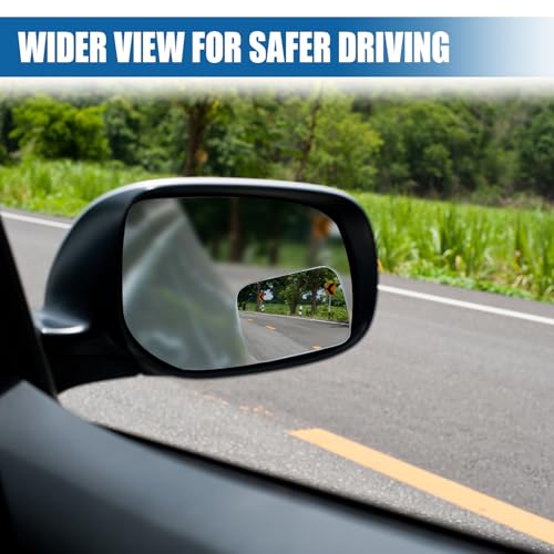 Square Car Blind Spot Mirror, Adjustable Frameless HD Convex Rearview Side Mirror for Enhanced Safety, Universal Removable Wide Angle Auxiliary Mirrors Accessories for Vehicle (DM-073) - size: Square