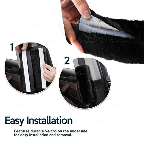 ZONETECH Car Seat Belt Comfortable Shoulder Pad - 4-Pack Premium Quality Classic Black Comfort Auto Strap Padding for Adults and Kids