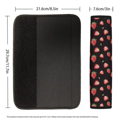 Red Strawberry Car Seat Belt Cover Shoulder Safety Strap Covers Pads Fashion Auto Interior Anti-Slip Shoulder Strap Protect Fit for Most Cars, Vehicles, SUVs - color: Red Strawberry