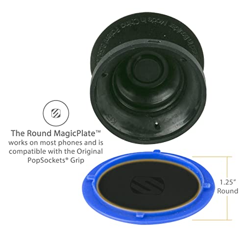 Scosche MPRNDRK-SP MagicMount Replacement Metal Plate Kit for Phone, Metal Plates for Magnetic Mount Cell Phone Holder for Car, Universal with All Devices and Phone Case, Black - Round - size: 2 Plates, style: Round