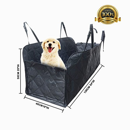 FLR Pet Seat Cover for Large Dogs Breeds Waterproof Washable Nonslip Scratch Proof Rear Back Car Seat Covers Pets Seat Protectors Mat Hammock for Car Trucks SUVs Vans & Vehicles-Universal Fit - color: hammock style
