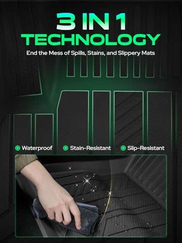 YHTAUTO Floor Mats Fit 2019-2025 Lexus ES350/ES300h, TPE All Weather Car Mats Waterproof Anti-Slip Odorless Floor Liner, Interior Car Accessories Front & 2nd Row Liner - size: For 2019-2025 ES