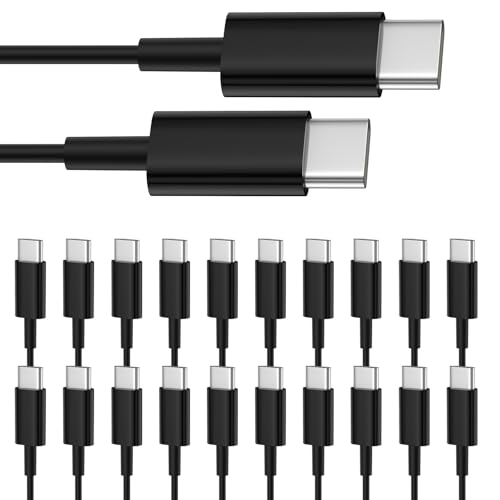 Smays USB C to USB C Cable 20-Pack Bulk, 3ft Type C Charging and Data Cord Multipack Black - color: Black, size: 3 Feet