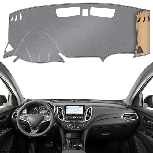 Dashboard Cover Dash Mat Fit for Chevy Equinox 2024-2018 (Without HUD Models),Car Dash Board Mat Anti-Glare Carpet,Non-Slip Pad Sunshield Protector (Grey) - color: Gray, size: Fit 18-24 Equinox