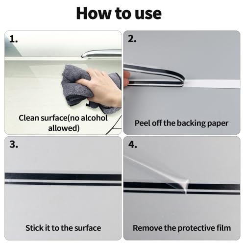 2 Rolls of Car Pinstripe Tape, Silver Pinstripe Body Sticker, Vinyl Thin Car Stripe Pinstripe Tape, for Motorcycle, Car, Racing DIY Body Sticker Tape (Black) - color: Black
