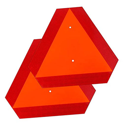 2PACK Reflective Slow Moving Vehicle Sign,Slow Moving Vehicle Triangle - 14"x16" 80 Mil thick Engineering Grade Plastic SMV Sign for Tractor,Golf Cart,Farm Equipment, UTV, Easy Installation - style: 2pcs