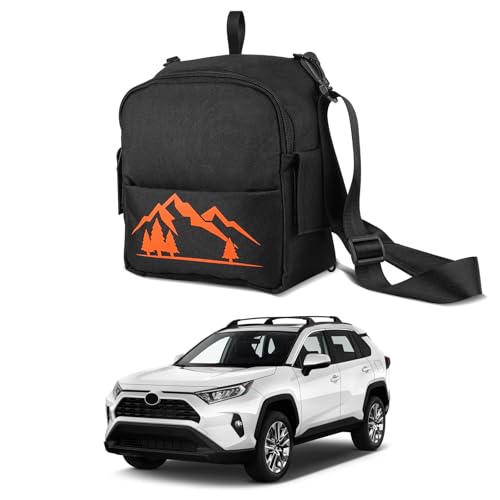 Powerty Upgrade Toyota RAV4 Trunk Organizer, RAV4 Cargo Organizer Cargo Storage Bag for 2019-2025 Toyota RAV4 Accessories Orange