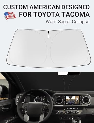 Proadsy for 2016-2023 Toyota Tacoma 2Dr 4Dr Pickup Windshield Sun Shade 4-Layer Foldable Front Sunshade Protector Sun Visor Blocks UV Rays Keep Car Cooler - size: Toyota Tacoma 2016-2023