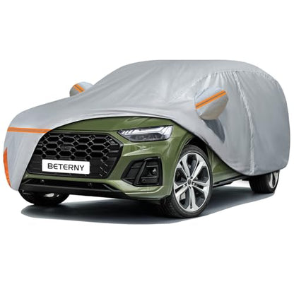 Car Cover for 2009-2026 Audi Q5/SQ5, Waterproof Custom-fit All Weather Sun Rain UV Dust Snow Protection Outdoor Q5 Full Car Cover with Door Zipper and Cotton Lining-Gray - size: Q5 Cover