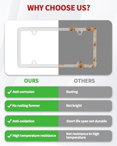 Chrome License Plate Frame Made of Zinc Alloy Metal, Universal Car Accessories,1 Pack License Plate Holder Never Rust and Unbreakable with Metal Screws& Chrome Caps and Screwdriver (1 PCS Silver) - color: 1 PCS Silver