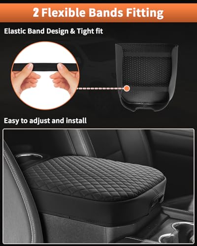 Shademax Center Console Cover for Chevy Chevrolet Tahoe, Suburban, Yukon 2021-2025 2026 Accessories Armrest Cover Cushion Pad Middle Console Cover Car Armrest Seat Box Protector Leather Anti-Scratch - size: for 2021-2026 Tahoe/Suburban/Yukon Bucket Seat
