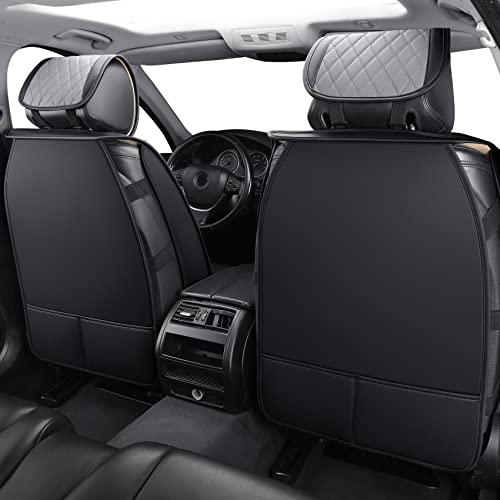 Aierxuan Front Driver Seat Covers for Cars Universal Fit for Honda Toyota Hyundai Elantra Jeep Wrangler Liberty Acura Mitsubishi Outlander Nissan Lexus VW Jetta Passat (2PCS Front,Black-Grey) - color: 2 Pcs Front/Black-Grey