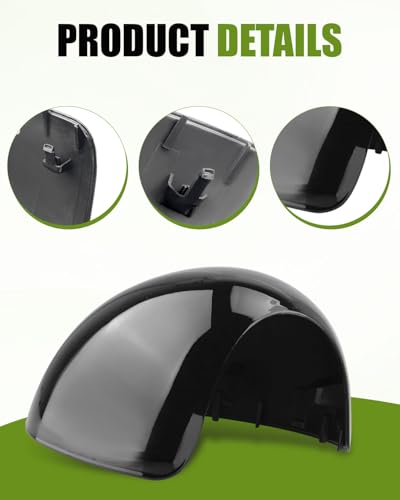 Left Right Side Mirror Caps Rearview Mirror Cover Cap Glossy Black Pair Fit for Mini R55 R56 R57 R58 R59 R60 R61 2007-2016 Manual Folding Mirrors Only Replace 51162754913, 51162754914 - size: Glossy Black
