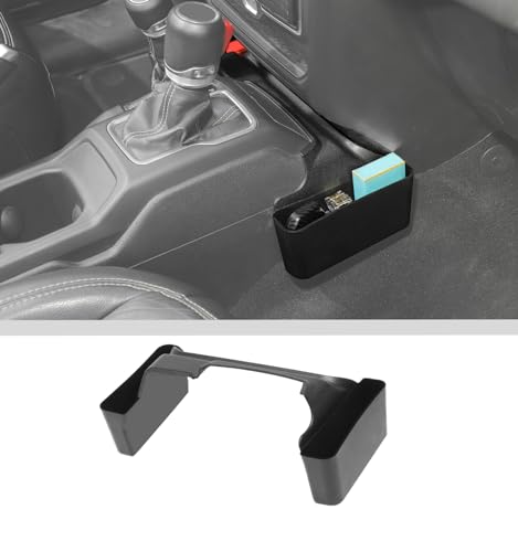 JWWY Gear Shift Storage Box Compatible with 2018-2026+ Jeep Wrangler JL JLU & Gladiator JT 4xe Center Consoles & Organizers Trunk for Jeep Wrangler JL Interior Accessories Fluff Fiber - color: Flocked
