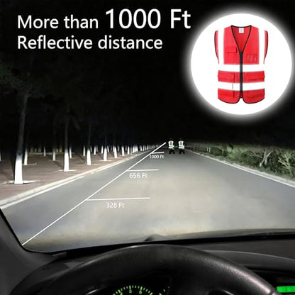 Reflective Safety Vest for Men Women Construction Vest Meet ANSI/ISEA Standard - color: Ap1-red, size: X-Large