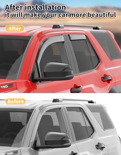 in-Channel Window Rain Guards Fit for 2025 2026 Toyota 4Runner, Extra Durable Window Visors Window Deflectors Vent Visors Vent Shades Car Accessories-4 pcs - size: Fit for 2025-2026 Toyota 4Runner