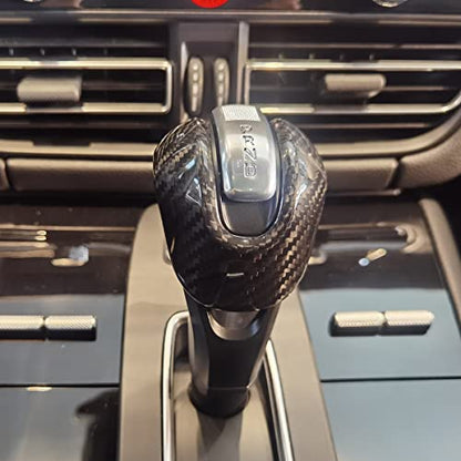 Fit for Porsche Macan 2022-2023 Center Console Gear Shift Head Knob Decorative Cover Real Carbon Fiber Interior Trim Accessories