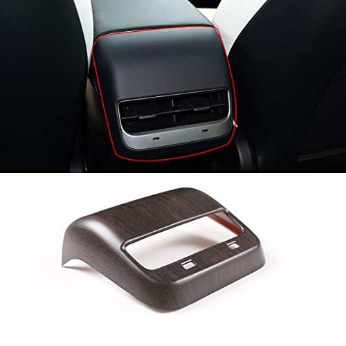 Rear Air Outlet Vent Trim Cover,Rear Air Condition Vent Cover Trim,Rear Center Console Air Vent A/C Cover Trim for Tesla Model 3 & Model Y 2017-2021 (Oak Grain) - color: Oak Grain