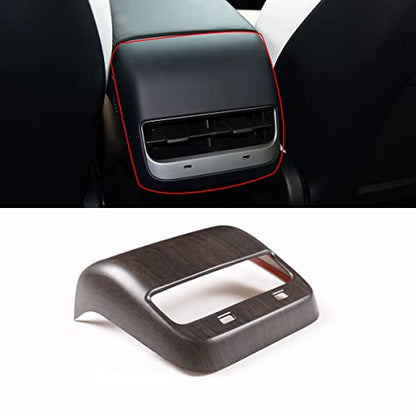 Rear Air Outlet Vent Trim Cover,Rear Air Condition Vent Cover Trim,Rear Center Console Air Vent A/C Cover Trim for Tesla Model 3 & Model Y 2017-2021 (Oak Grain) - color: Oak Grain