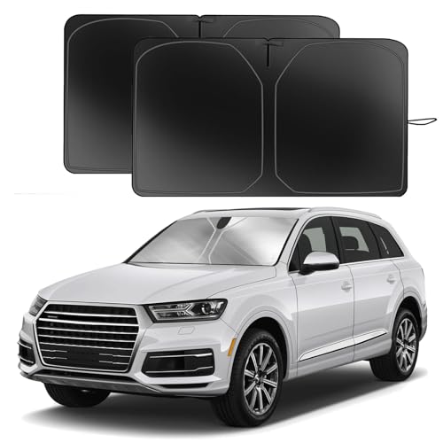 Kairiyard 2Pcs Car Windshield Sun Shade, 240T Thickened Foldable Sun Shade for Car Windshield Blocks Sun, Heat, Keep Vehicle Interior Cool (57.09x 31.5inch) - size: 2Pcs Windshield Sunshade