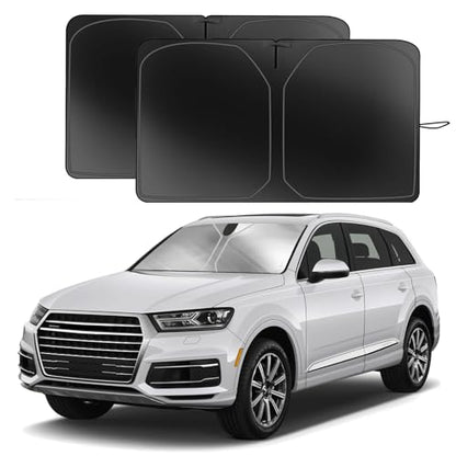Kairiyard 2Pcs Car Windshield Sun Shade, 240T Thickened Foldable Sun Shade for Car Windshield Blocks Sun, Heat, Keep Vehicle Interior Cool (57.09x 31.5inch) - size: 2Pcs Windshield Sunshade