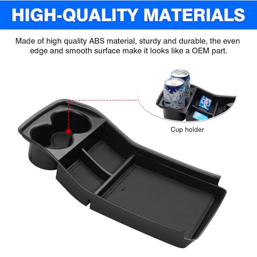 Autorder Lower Center Console Organizer for 2024-2026 Kia EV9 Accessories Bottom Center Console Insert Tray with Cup Holder Storage Box - size: 2024-2026 Kia EV9