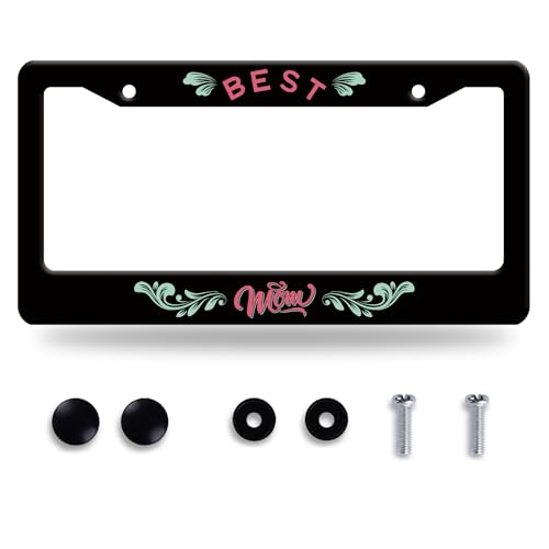 Best mom License Plate Frame Love mom License Plate Frames Stainless Steel Accessories Cars Decor with 2 Holes and Screws Fits Standard US CA Vehicles Size 12.2 x 6 Inches - color: Best mom