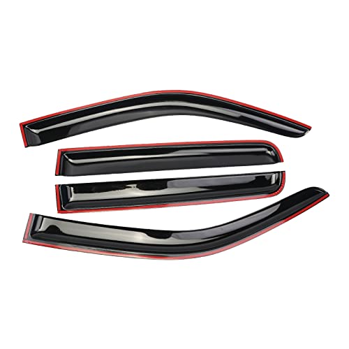 Window Visor Tape-on Side Wind Window Deflectors for Trucks 2005-2021 Nissan Frontier Super/Crew Cab, Rain Guards, Window Visors for Cars, Vent Deflector 4 pcs 94407 - size: 2005-2021 Nissan Frontier Super/Crew Cab