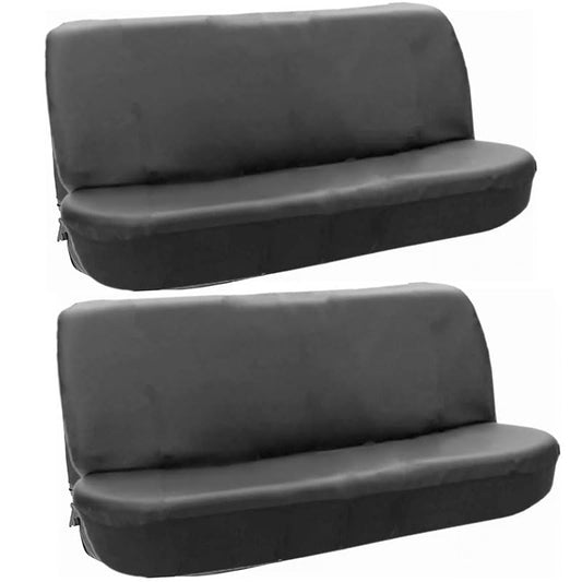 2Pcs Universal Full Size Bench Truck Seat Cover Black Fits for Dodge, Ford, Chevy(PU Leather - color: 2Pcs Black