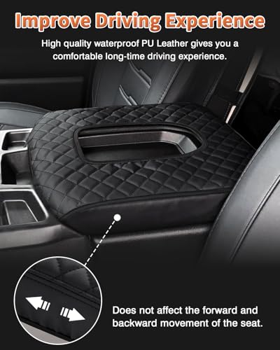 Shademax Center Console Cover for Chevy Silverado/GMC Sierra 2019-2025 2026 Jump Seat Accessories, Silverado Armrest Cover Console Cushion Pad Middle Console Armrest Lid Protective Cover PU Leather - size: for 2019-2026 Silverado/Sierra Jump Seat