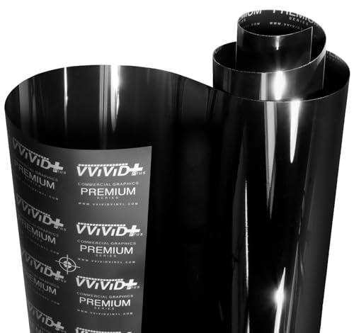 VViViD+ Ultra Gloss Premium Vinyl Car Wrap Film (45ft x 5ft, Gloss Piano Black) - color: Gloss Piano Black, size: 45ft x 5ft