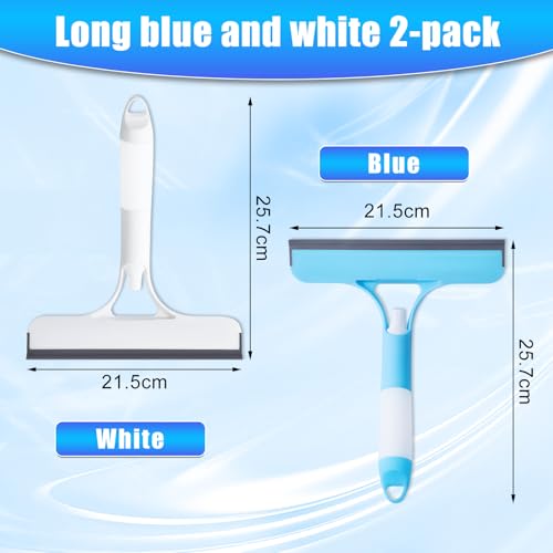 3 in 1 Window Cleaning Scraper, Cleaner Window Squeegee with Sprayer, Squeegee and Scrubber Spray Bottle Window Squeegee for Shower Glass, Mirrors, Car and Home,All-Purpose Window Cleaner Tool(White) - color: White