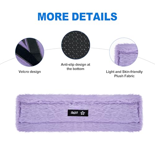 SPRING SEAON Fluffy Auto Seat Belt Cover Pad Soft Universal Car Seat Belt Covers Seat Beat Strap Pad for Shoulder Pad Neck Cushion Protector Car Accessories 2 PCS Purple - color: Purple