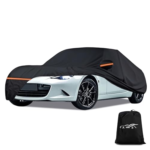 Amooca Heavy-Duty Car Covers Custom Fit for Mazda MX-5 Miata (1989-2024) Waterproof Sun-Proof All Weather for Automobiles Snow Cover 420D with Door Zipper Cotton Lining - color: A04-Custom Fit Mazda MX-5 Miata 1989-2024
