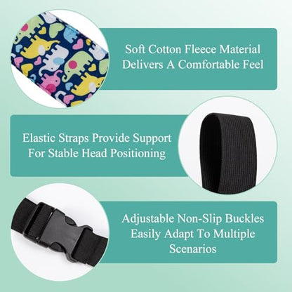 4Pack Baby Head Support for Car Seat, Adjustable Airplane Head Strap for Sleeping - Toddler Car Seat Head Support Pillow with Safety Rest Design for Infant and Child
