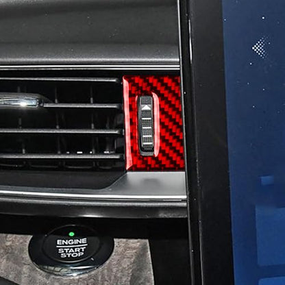 Real Red Carbon Fiber Car Driver Side AC Vent Rotary Control Switch Soft Sticker Auto Interior Trim Compatible with Ford Explorer(U625)XLT/Limited/ST/Platinum/Platinum Hybrid 2020 2021 2022 2023 - color: Driver Side Ac Vent Control Panel