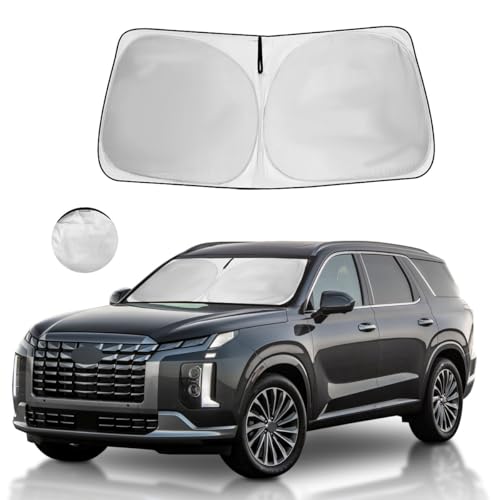 Windshield Sun Shade for Hyun-dai Palisade 2026 2025 2024 2023 2022 2021 2020 Accessories Window Sunshade Fit Hyun-dai Palisade Front Window Shade Sun Visor Blocks UV Keep Car Cooler - size: Ab2. for Hyundai Palisade 2020-2025