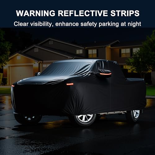 X AUTOHAUX Car Cover Outdoor Waterproof Sun Rain Snow Hail Protection with Left Side Door Zipper 210D-PU for Ford for Ranger