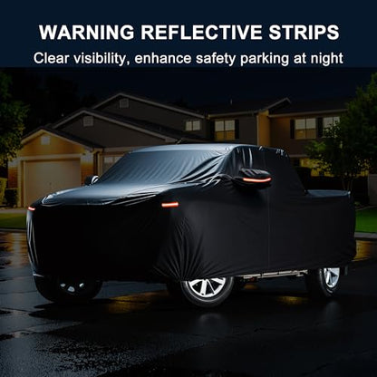 X AUTOHAUX Car Cover Outdoor Waterproof Sun Rain Snow Hail Protection with Left Side Door Zipper 210D-PU for Ford for Ranger