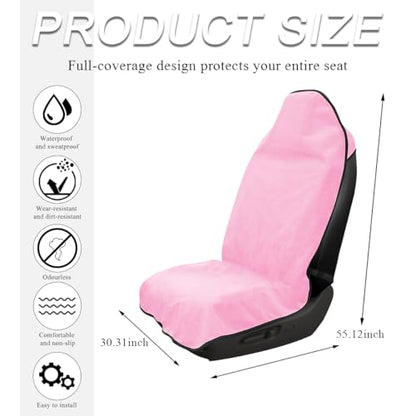 DXNQ Waterproof Car Towel Seat Cover, Sweating Non-Slip Premium Towel Carseat Cover Protector, Universal Soft Machine Washable Car Truck SUV Front Seat Cover for Gym Workout Beach Hiking (Pink) - color: Pink, 1pc, Front