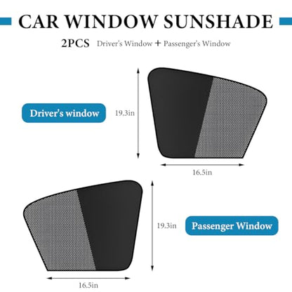 2PCS Car Window Shades, Magnetic Curtains Auto Front Seat Side Window Covers with Half Shade, Double Layer Mesh Sun Block UV Protection Covers for Driver Passenger (Vertical) - color: Vertical
