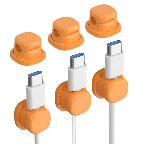 Cord Organizer Holder, 2025 New Desk Cable Management, Cable Clips Organize Phone Charging Cords Holder Organizer Neatly for Home Office Car Desk Nightstand (Orange, 3 Pack) - color: Orange, size: 3 Pack