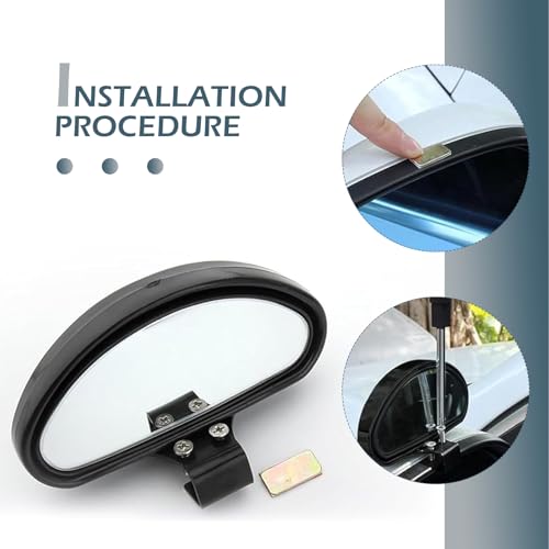 2 PCS Car Blind Spot Mirrors, High-definition Scratch-resistant Vehicle Reversing Aid, Adjustable Teaching Vehicle Wide-angle Rearview Mirror, for Most Cars, Trucks, SUVs (Black)