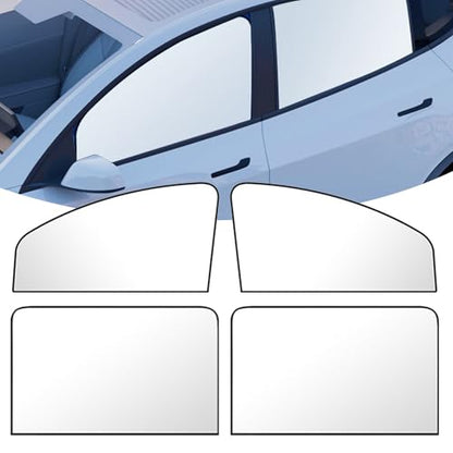 4 PCS Car Side Window Glass Sunshade, 24.41" x 18.9" x 12.99" Front Side Window + 31.5" x 18.9" Rear Side Window Privacy Protection Full Light Blocking Sunshade, for Most Cars (Silver) - color: Silver