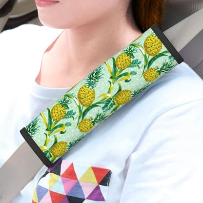Pineapple Steering Wheel Cover Elastic Non-Slip Car Steering Wheel Covers with Seat Belt Shoulder Pad for Women Men - color: Pineapple