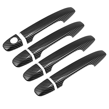 X AUTOHAUX 8 Pcs Car Door Handle Cover Trim Carbon Fiber Pattern W/Key Hole for Subaru WRX STi 2015-2021 Door Handle Protector Trim Exterior Decoration No Keyless Hole